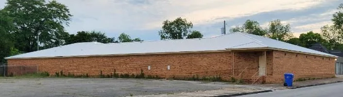 The long single-story brick Piedmont Medical Clinic building